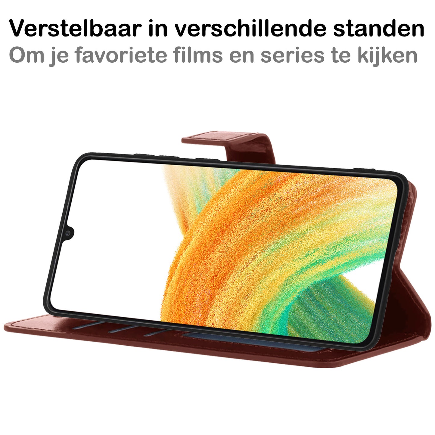 Samsung A33 Hoesje Book Case Kunstleer - Bruin