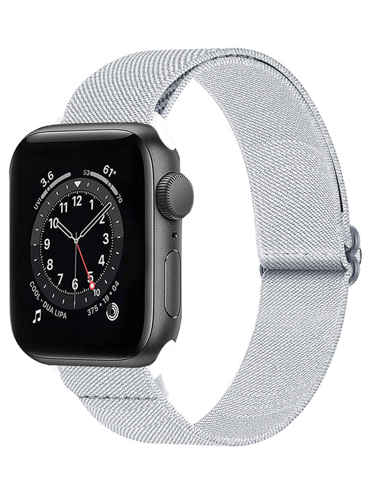 Horloge Bandje Geschikt Voor Apple Watch 1-8 / SE - 42/44/45 mm Bandje Stof - Wit