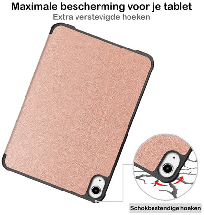iPad Mini 6 Trifold Bookcase Hoes - Rosé goud