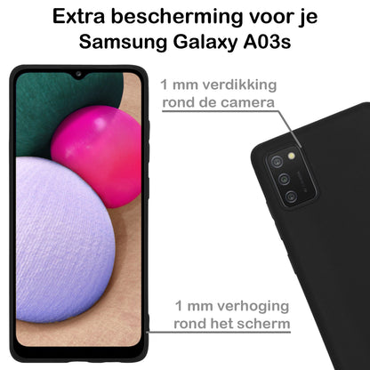 Samsung A03s Hoesje Siliconen Backcover Lichtgewicht - Zwart