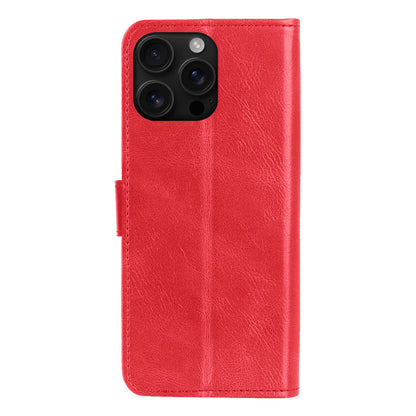 iPhone 16 Pro Hoesje Bookcase Cover met Kaarthouder - Rood