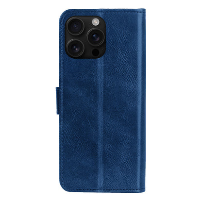 iPhone 16 Pro Hoesje Bookcase Cover met Kaarthouder - Donkerblauw