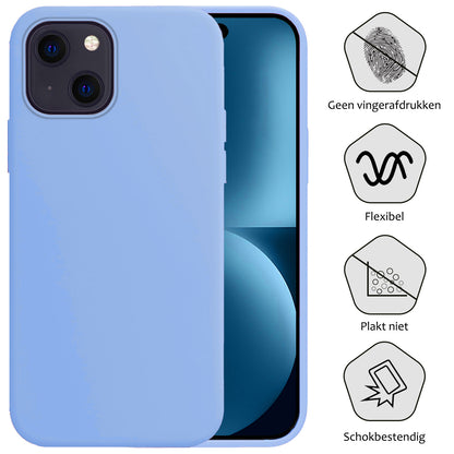 iPhone 15 Hoesje Siliconen Backcover Lichtgewicht - Lichtblauw