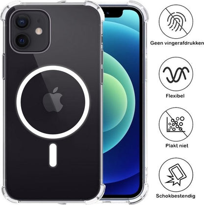 iPhone 12/12 Pro Hoesje Geschikt voor Magsafe Backcover Shockproof - Transparant