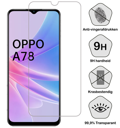 OPPO A78 5G Screenprotector Gehard Glas - Anti-kras
