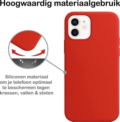 iPhone 12 Mini Hoesje Siliconen Backcover Lichtgewicht - Rood