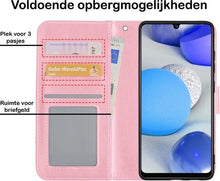 Samsung A42 Hoesje Bookcase Cover met Kaarthouder - Lichtroze