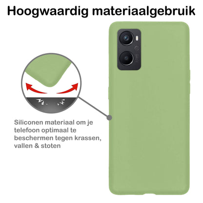 OPPO A76 Hoesje Siliconen - Groen