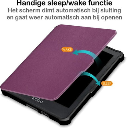 Kobo Clara HD Bookcase Hoes Shockabsorberend - Paars
