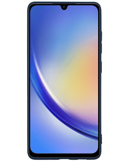 Samsung A34 Hoesje Siliconen Backcover Lichtgewicht - Donkerblauw
