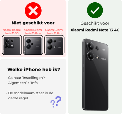 Xiaomi Redmi Note 13 4G Screenprotector Gehard Glas - Anti-kras