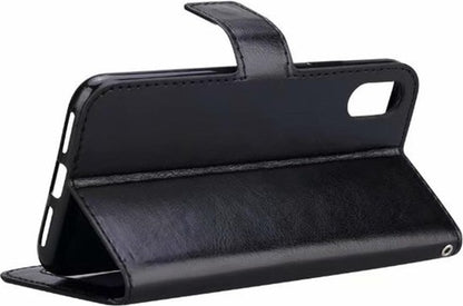 iPhone Xs Max Hoesje Bookcase Cover met Kaarthouder - Zwart