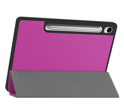 Samsung Galaxy Tab S9 FE Trifold Bookcase Hoes met Penhouder voor S Pen - Paars