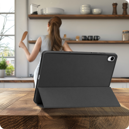 Samsung Galaxy Tab S11 Trifold Bookcase Hoes met Penhouder voor S Pen - Zwart