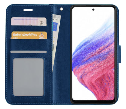 Samsung A53 Hoesje Book Case Kunstleer - Donkerblauw