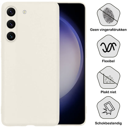 Samsung S23 Hoesje Siliconen Backcover Lichtgewicht - Wit