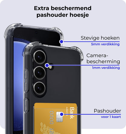 Samsung S23 FE Hoesje Kaarthouder Backcover Shockproof - Transparant