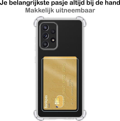 Samsung A72 Hoesje Kaarthouder Backcover Shockproof - Transparant