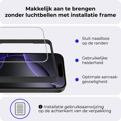 iPhone 16 Pro Max Screenprotector Gehard Glas met Installatieframe
