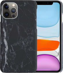 iPhone 11 Pro Hoesje Marmer Hard Case Cover - Zwart