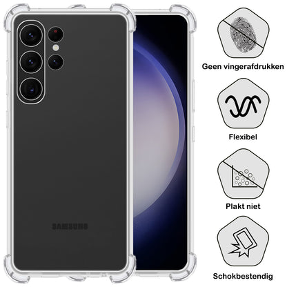Samsung S23 Ultra Hoesje Shockproof Backcover Siliconen - Transparant