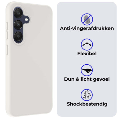 Samsung A25 Hoesje Siliconen Backcover Lichtgewicht - Wit