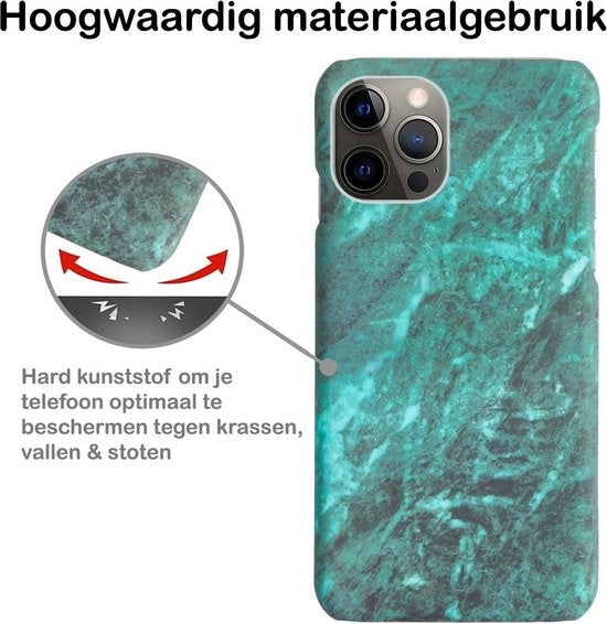 iPhone 12 Pro Max Hoesje Marmer - Groen