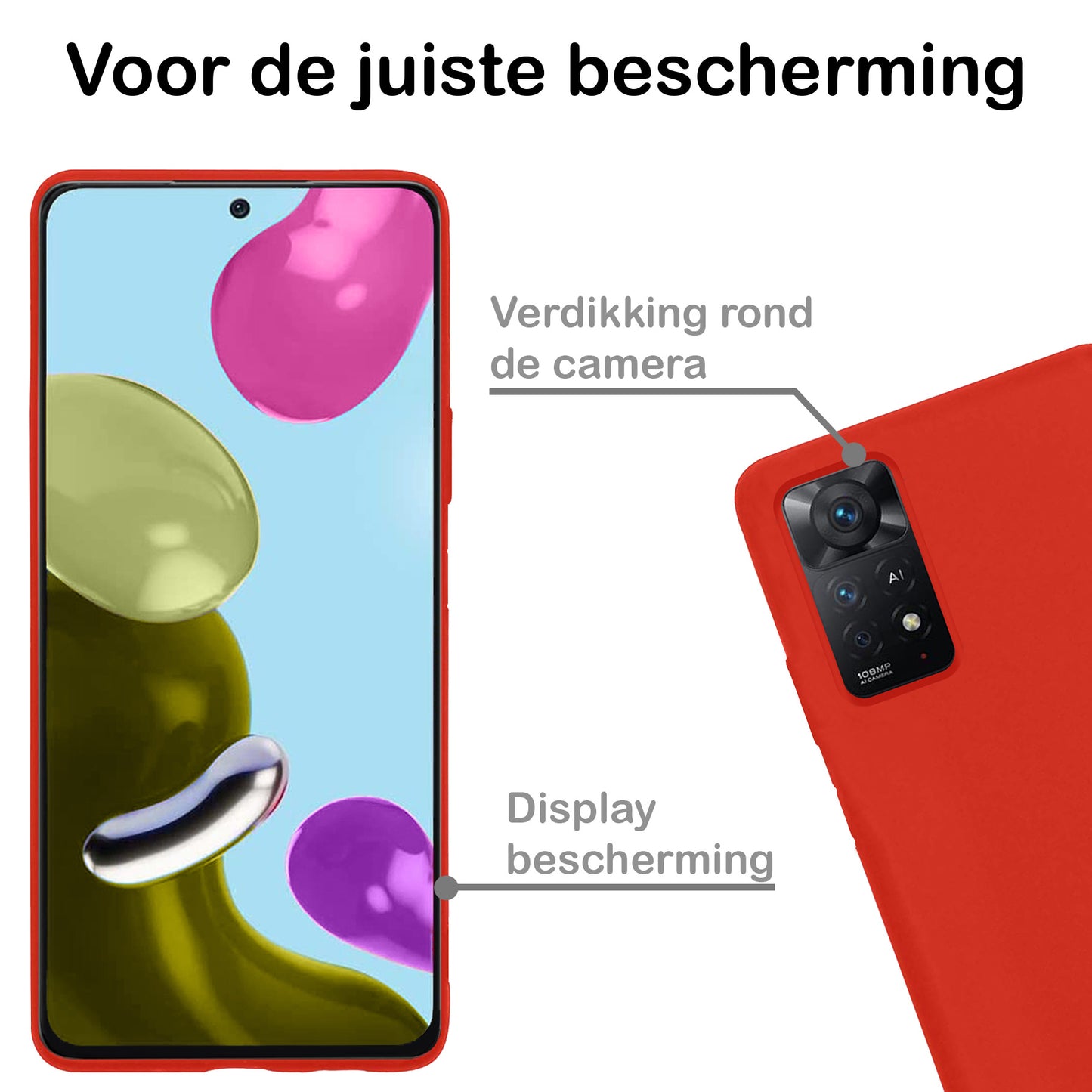 Xiaomi Redmi Note 11 Hoesje Siliconen - Rood