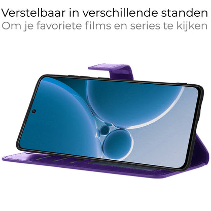 OnePlus Nord 3 Hoesje Bookcase Cover met Kaarthouder - Paars