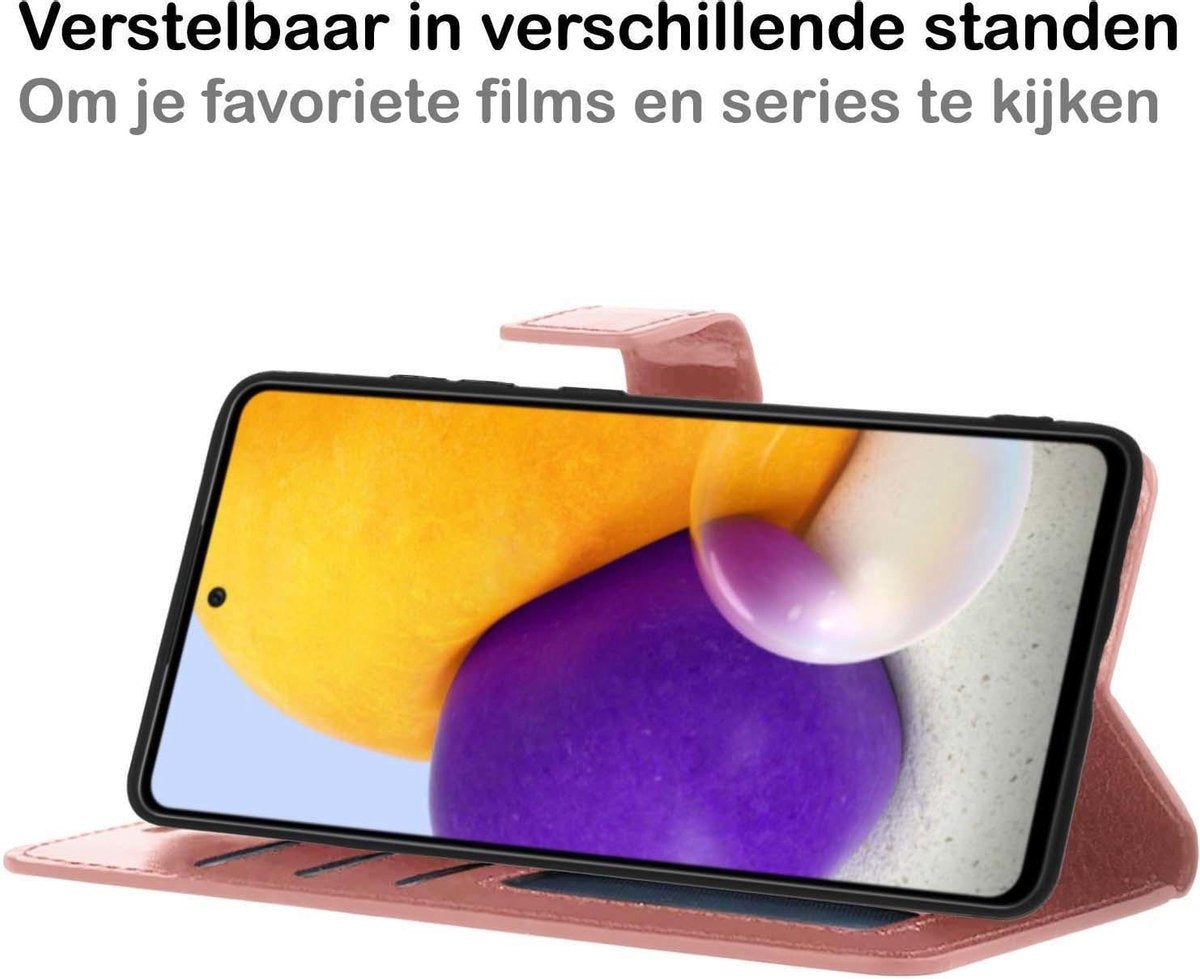 Samsung A72 5G Hoesje Book Case Kunstleer - Rosðð goud