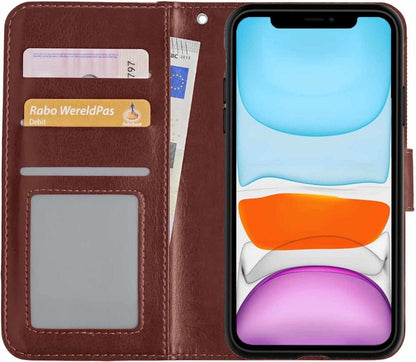 iPhone 11 Hoesje Bookcase Cover Uitneembaar - Bruin