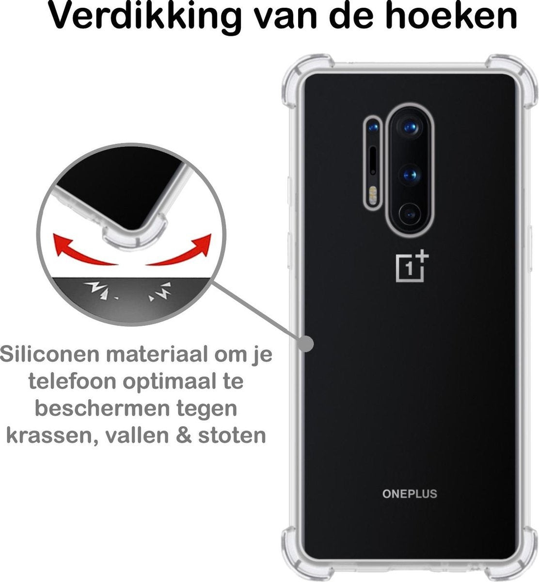 OnePlus 8 Pro Hoesje Shock Proof Siliconen - Transparant