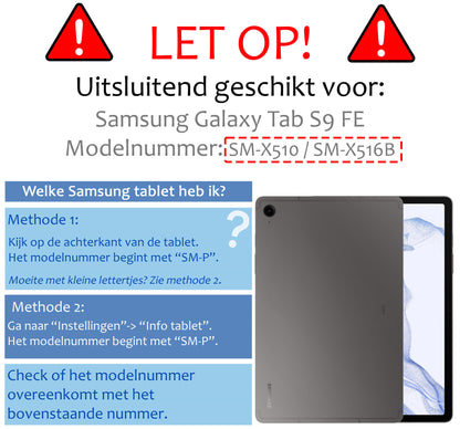 Samsung Galaxy Tab S9 FE Hoesje Toetsenbord Case Kunstleer - Zwart