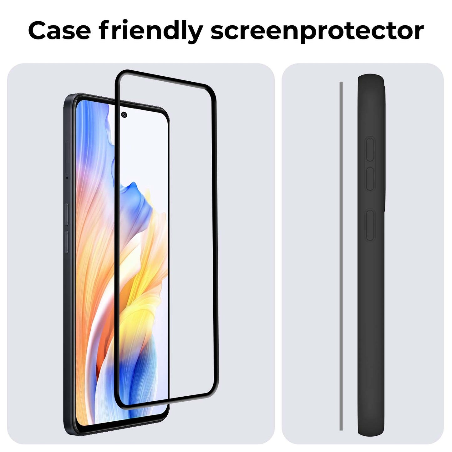 OPPO A58 Screenprotector Full Cover Tempered Glass