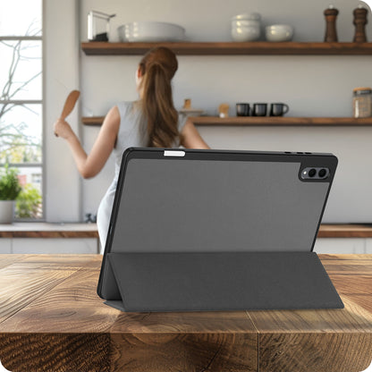 Samsung Galaxy Tab S11 Ultra Trifold Bookcase Hoes met Penhouder voor S Pen - Grijs