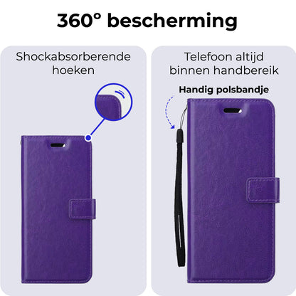 Samsung A35 Hoesje Bookcase Cover met Kaarthouder - Paars