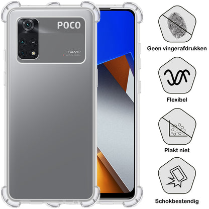 Poco M4 Pro 4G Hoesje Shockproof Backcover Siliconen - Transparant