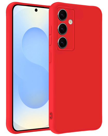 Samsung S25 Hoesje Siliconen Backcover Lichtgewicht - Rood