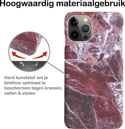 iPhone 11 Pro Max Hoesje Marmer - Rood