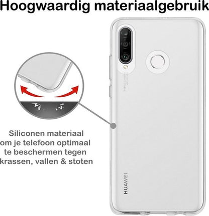 Huawei P30 Lite Hoesje Siliconen Backcover Lichtgewicht - Transparant