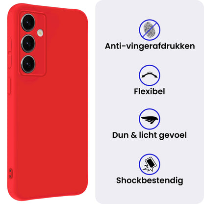 Samsung S25 Plus Hoesje Siliconen Backcover Lichtgewicht - Rood