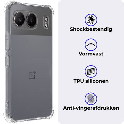 OnePlus Nord 4 Hoesje Shockproof Backcover Siliconen - Transparant