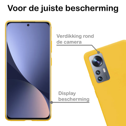 Xiaomi 12 Hoesje Siliconen Backcover Lichtgewicht - Geel