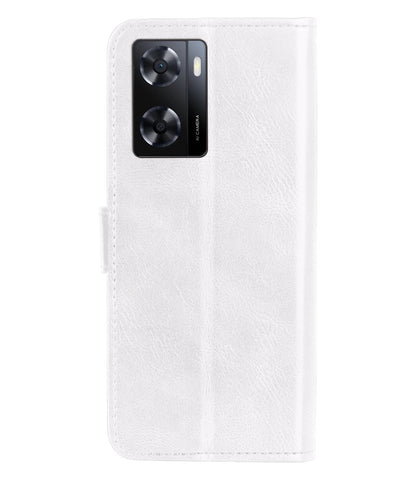 OPPO A57s Hoesje Book Case Kunstleer - Wit