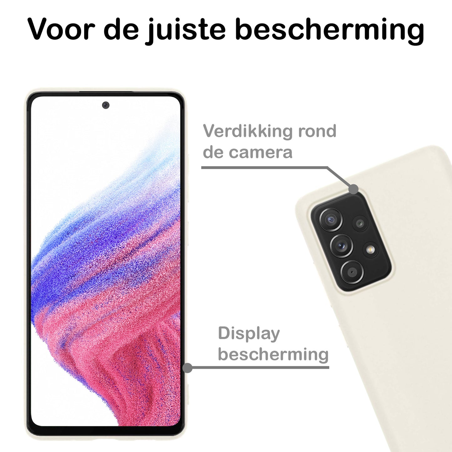 Samsung A53 Hoesje Siliconen - Wit