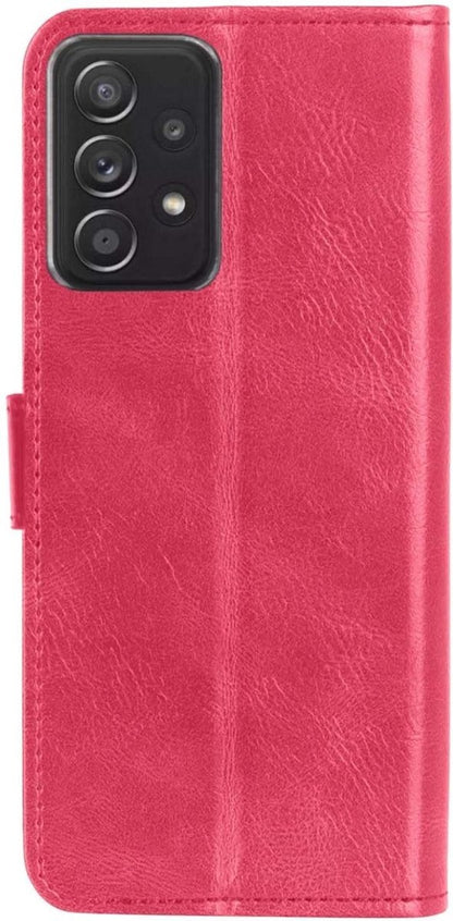Samsung A52 5G Hoesje Bookcase Cover met Kaarthouder - Donkerroze