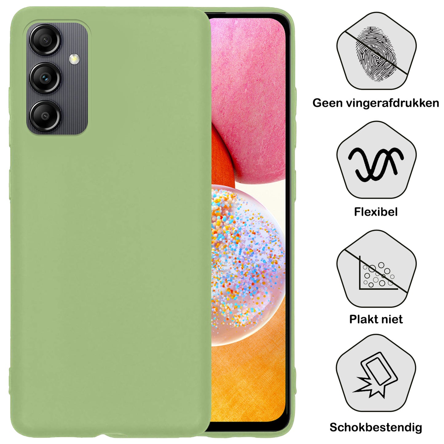 Samsung A14 Hoesje Siliconen - Groen