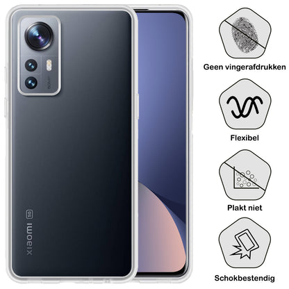 Xiaomi 12 Pro Hoesje Siliconen Backcover Lichtgewicht - Transparant