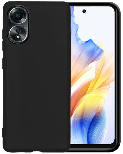 OPPO A58 Hoesje Siliconen - Zwart