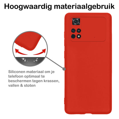 Xiaomi Poco X4 Pro 5G Hoesje Siliconen Backcover Lichtgewicht - Rood